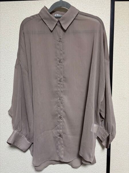 クラシカルエルフ classicalELF シアーシャツ モカ Lサイズ 長袖シャツ