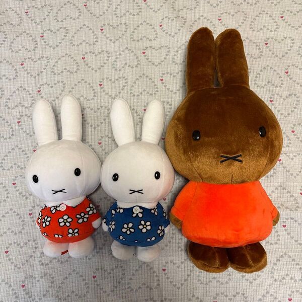 【美品】【3個セット】ミッフィー メラニー ぬいぐるみ 花柄 おたんじょうび