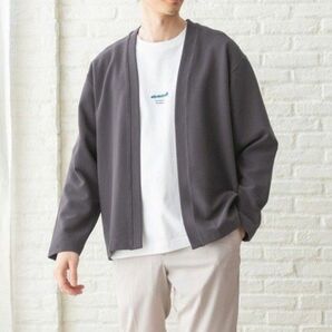 グローバルワーククリーンミラノリブカーディガンXXLチャコールグレー