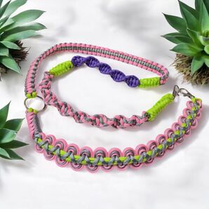 カラー変更可能 パラコード スマホショルダーストラップ ピンク
