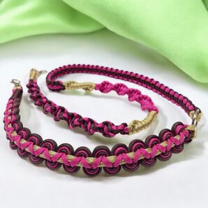 カラー変更可能 パラコード スマホショルダーストラップ ブラウン ピンク ゴールド