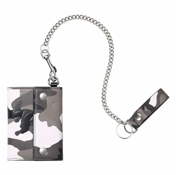 Supreme Leather Chain Wallet "Snow Camo"