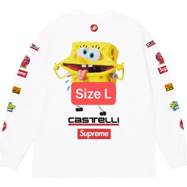 Supreme x SpongeBob Castelli Racing L/S Tee "White"