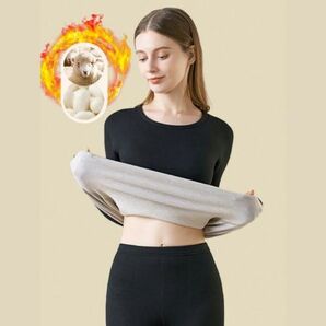 レディース ウォームサーマルトップ 厚手 スリムフィットニット シルク繊維 冬の保温トップス 防寒 極暖9102