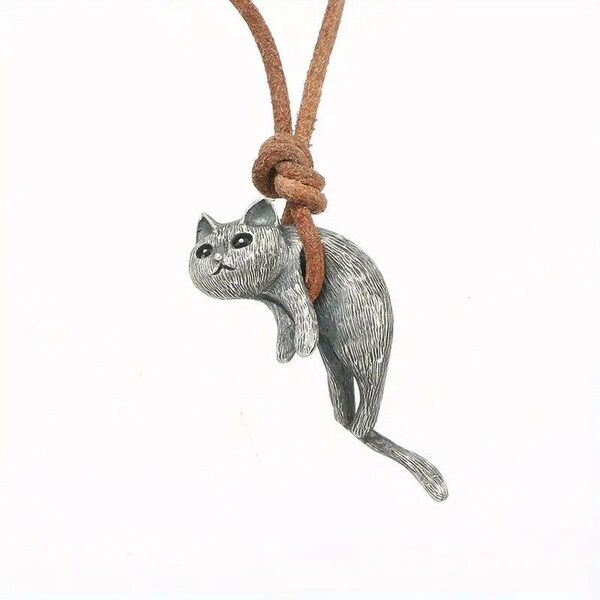 ヴィンテージ 猫ペンダント ネックレス シルバー プレート 動物ジュエリー プレゼント ペンダント665210