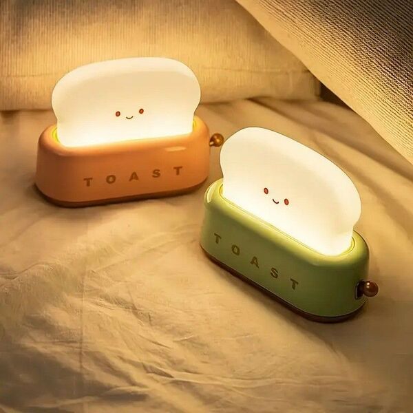 スターリック トースター型 LEDナイトライト USB充電式 ハートデザイン テーブルランプ ホームデコ ギフト最適18892
