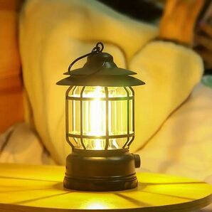 レトロスタイル 防水 LEDキャンプライト USB充電式 ハンギングランプ 無段階調光対応 ランタン ヴィンテージ8574