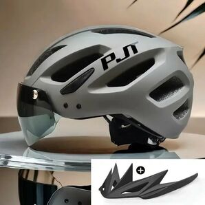 3-in-1 軽量 バイク 自転車 ヘルメット ゴーグル付き 調節可能なマルチユースモデル サイクリング 風防288163