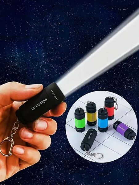 USB充電式ミニライト ポータブル LEDキーチェーン 懐中電灯 アウトドア キャンプ コンパクト 携帯663749