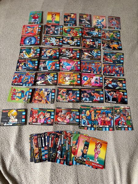 【バーコードバトラーカード 龍虎の拳】ノーマル42種コンプ+ダブり多数 全64枚なカードセット 当時物 レトロ コレクション