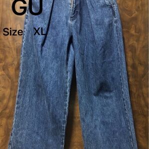GU デニム ワイドパンツ バギーパンツ XL