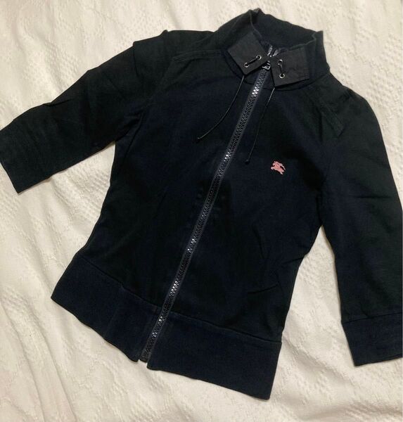 BURBERRY BLUE LABEL 七分袖ジップアップ 黒
