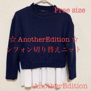 【Special SALE!!】☆AnotherEdition定価5800円シフォン切り替えニット☆