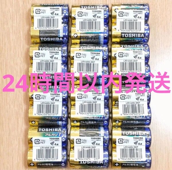 24本 東芝 単2形 アルカリ乾電池 単ニ形 TOSHIBA 単2電池