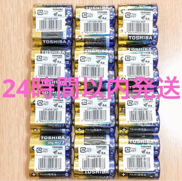 24本 東芝 単2形 アルカリ乾電池 単ニ形 TOSHIBA 単2電池