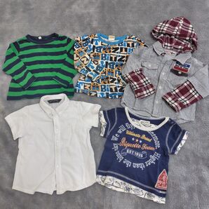 子供服 トップス まとめ売り 5枚セット Biquette キッズ 半袖 長袖 シャツセット 95サイズ まとめ売り