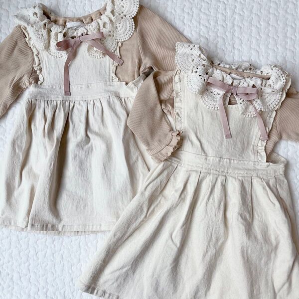 姉妹おそろい トップス×ジャンスカセット (80,90サイズ)