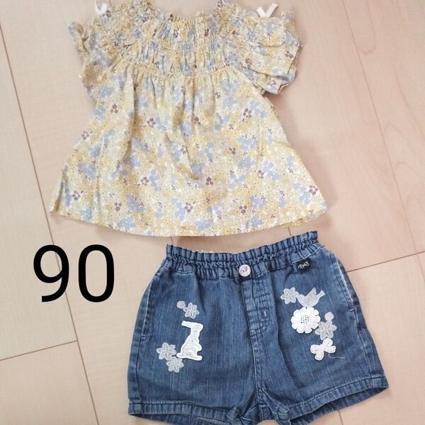 女の子 セット売り トップス ショートパンツ 90 しまむら 子供服
