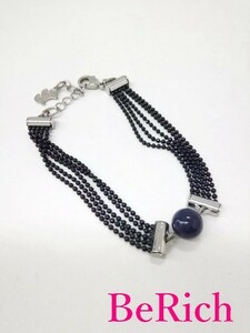  Agata Stone есть браслет серебряный синий голубой темно-синий ювелирные изделия аксессуары AGATHA [ б/у ] ba17