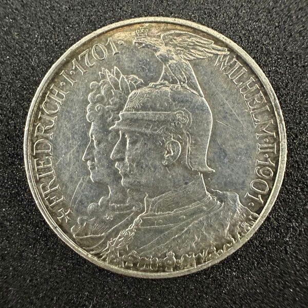 ドイツ プロイセン王国 200周年記念コイン 記念硬貨 2マルク 1901年 コイン 古銭 銀貨 硬貨