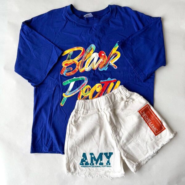 ヒップホップダンスウェア 衣装 セットアップ Tシャツ ショートパンツ 140