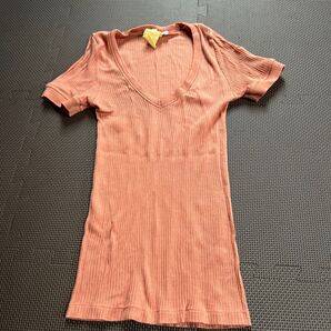 vanessabruno ヴァネッサブリューノ 半袖 Tシャツ カットソー ストレッチ Vネック トップス