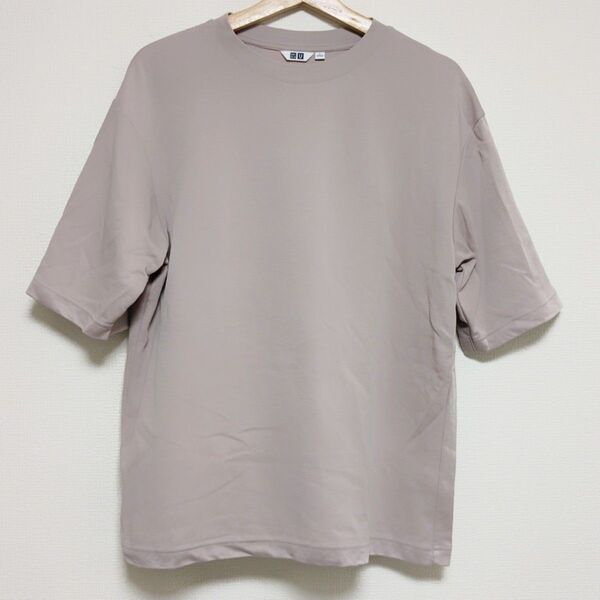 美品「UNIQLO エアリズムコットンオーバーサイズTシャツ(5分袖)」 L ユニクロ
