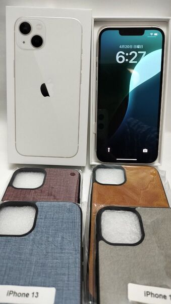 美品!超お買い得!新品付属品、選べる新品ケース付き!iPhone13 128GB スターライト