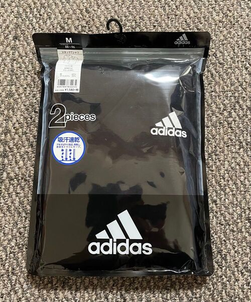 VネックTシャツ 2枚セット グンゼ アディダス M 吸汗速乾