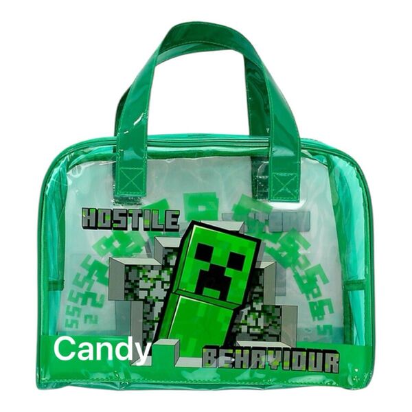 マイクラ クリーパー プールバッグ ビーチバッグ ビニールバッグ ボストン タグ付き