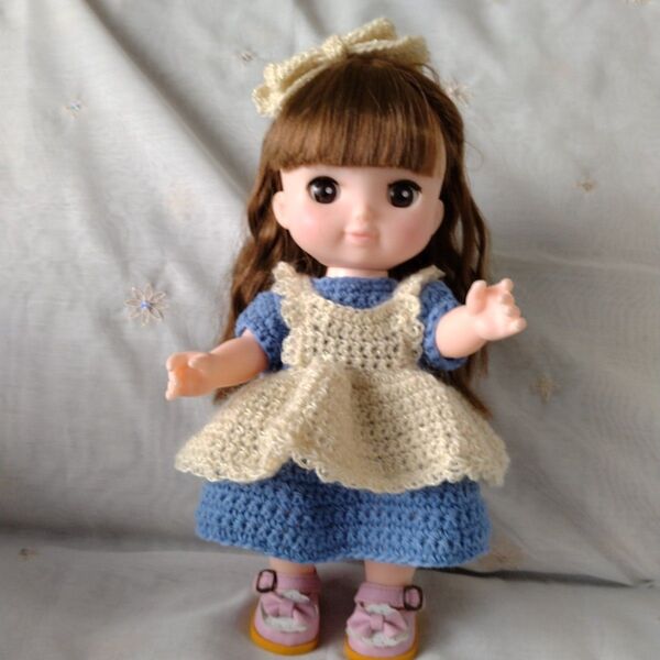 メルちゃん ソランちゃん 着せ替え服 ワンピース エプロンドレス リボン 3点セット 250501