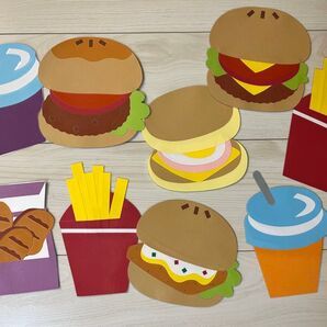 ハンバーガー壁面 食べ物壁面