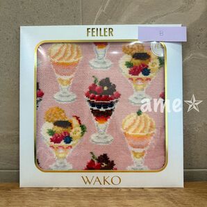 新品 ◎ FEILER × WAKO コラボ 限定 ハンカチ pink