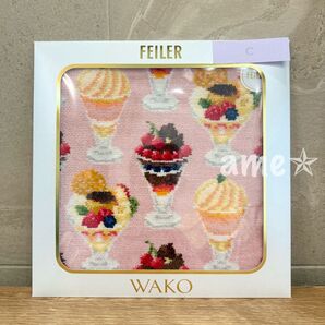 新品 ◎ FEILER × WAKO コラボ 限定 ハンカチ pink