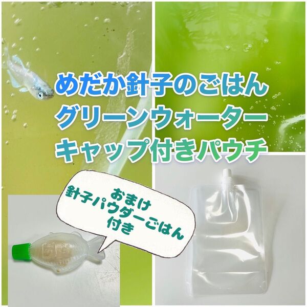 めだか 針子 餌 グリーンウォーター キャップ付きパウチ 400ml