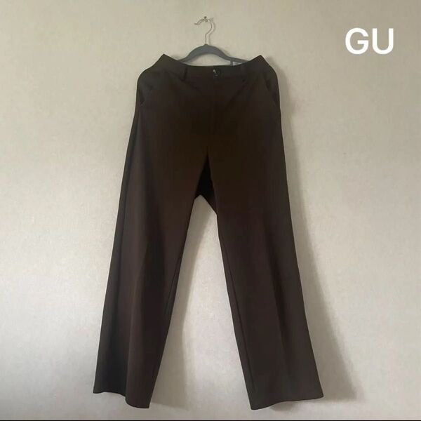 ジーユーGU カットソーカラースラックス ブラウン M