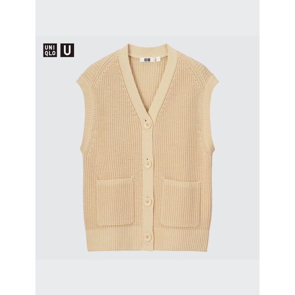 UNIQLO U ユニクロユー Vネックカーディガン(ノースリーブ)L