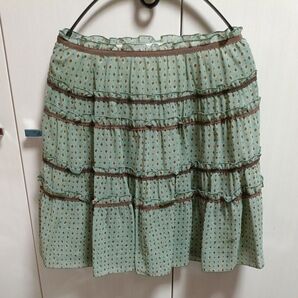 ロイスクレヨン ミントグリーン フリルスカート