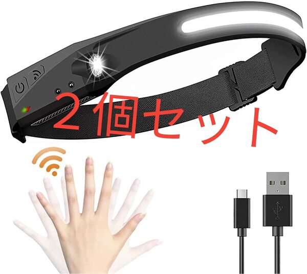 ヘッドライト 充電式 LEDデュアル光源 230°広角 照明センサー搭載