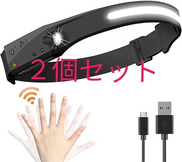 ヘッドライト 充電式 LEDデュアル光源 230°広角 照明センサー搭載
