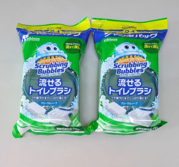 【フローラルソープの香り】 スクラビングバブル 流せるトイレブラシ 替えブラシ 24個入×2袋セット 合計48個