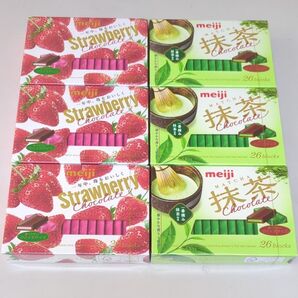 明治 ストロベリー+ 抹茶 チョコレート 26枚入 各3箱 合計6箱