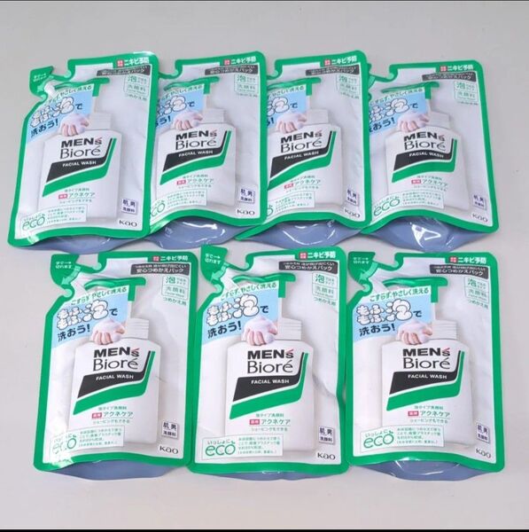 メンズビオレ 薬用 アクネケア 泡タイプ洗顔料 詰替用 7個セット