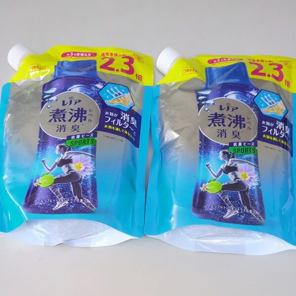 レノア 抗菌ビーズ SPORTS 煮沸レベル消臭 クールリフレッシュ&シトラスの香り 詰替用 970ml×2個セット