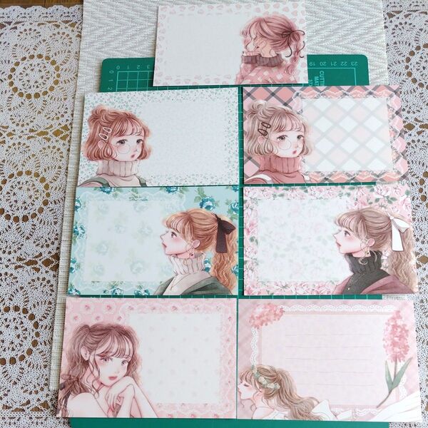 バラメモおすそわけ ciel様 七色の海様コラボ A6サイズメモ7種類×各10枚ずつ 合計70枚