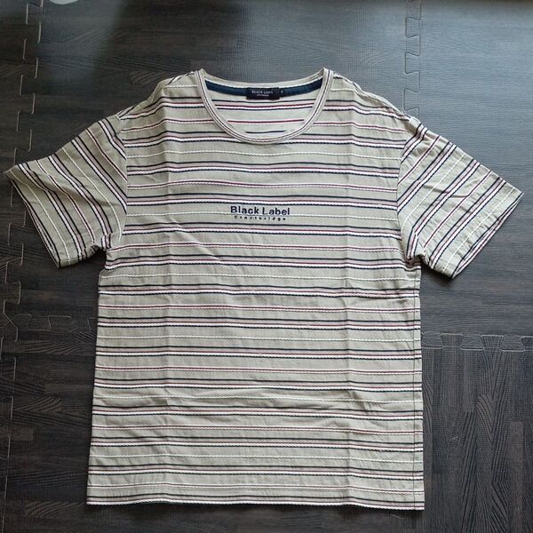 ブラックレーベルクレストブリッジ Tシャツ ボーダー サイズM ベージュ