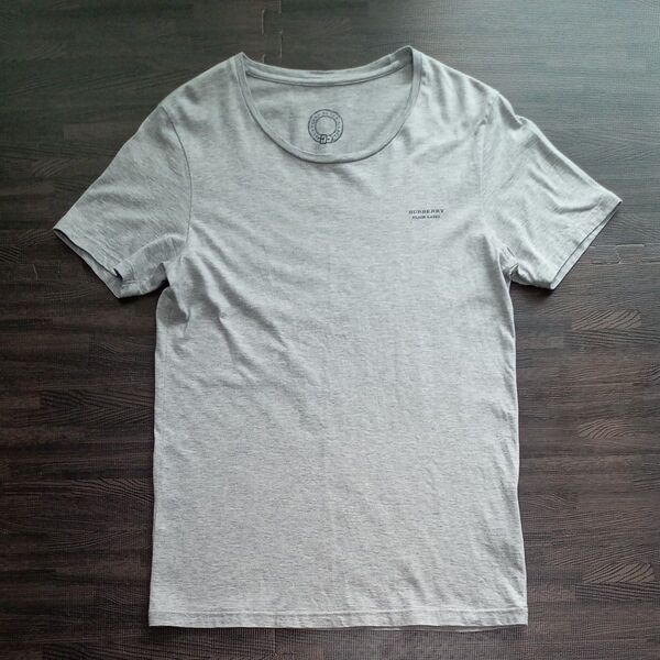 バーバリーブラックレーベル BURBERRY BLACK LABEL 半袖Tシャツ サイズ2 グレー
