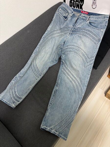 Supreme S Logo Loose Fit Jean Washed Blue シュプリーム Sロゴ ルーズ フィットジーンズ