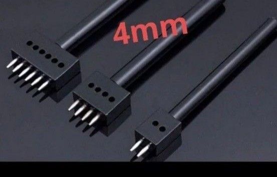 レザークラフト円形丸穴、ピンチ4mm間隔 穴あけポンチ3本セット