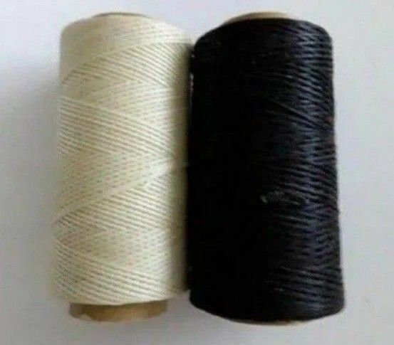 蝋引き糸 黒 ホワイト 2色 セット